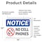 Signmission No Cell Phones, 14 in W x Rectangle, Vinyl Decal OS-2PACK-NS-D-1014-L-16042 - alternate 3